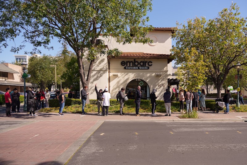 Busy community gathering outside
