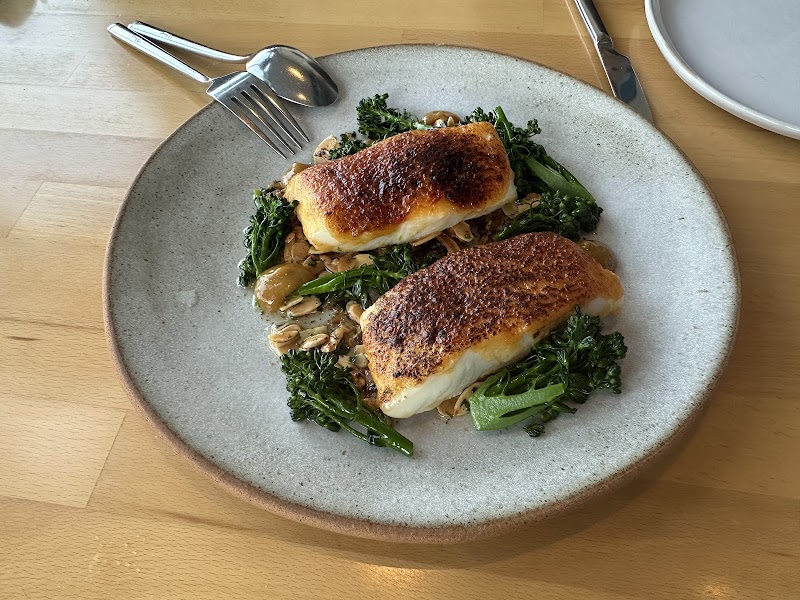 Seared local black cod