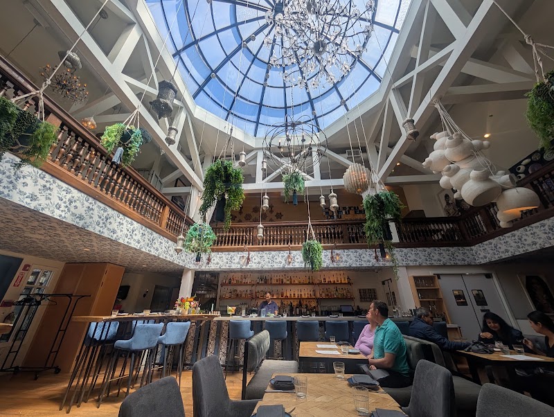 Skylit dining room, full bar
