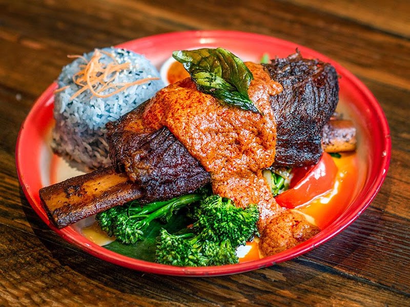 Panang beef ribs, sticky rice