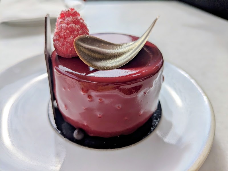 Elegant raspberry glazed cake