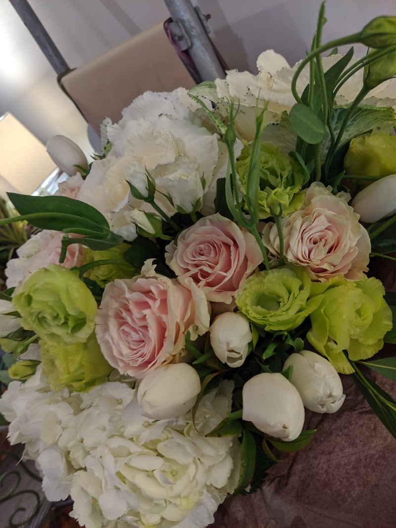 Lush white and pink arrangement