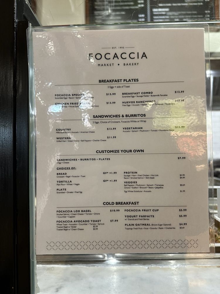 Full breakfast menu board