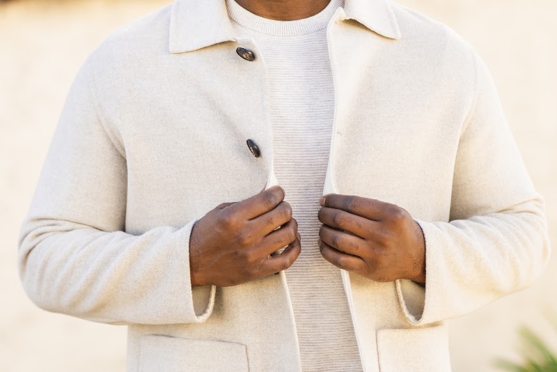Cream wool jacket, refined fit
