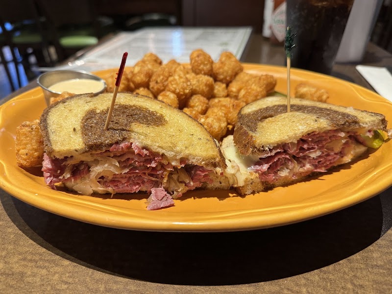 Hearty Reuben with tots