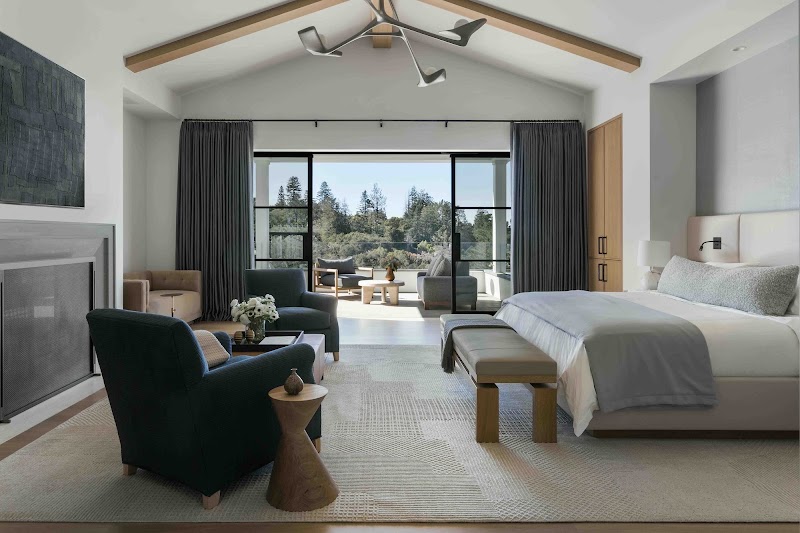 Serene primary suite, garden views