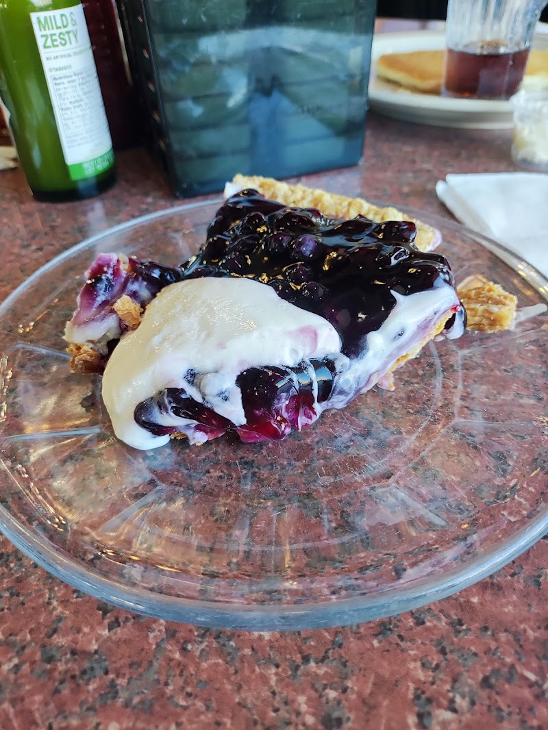 Blueberry sour cream pie slice