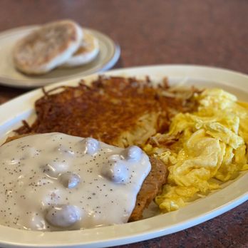 Hearty country breakfast plate