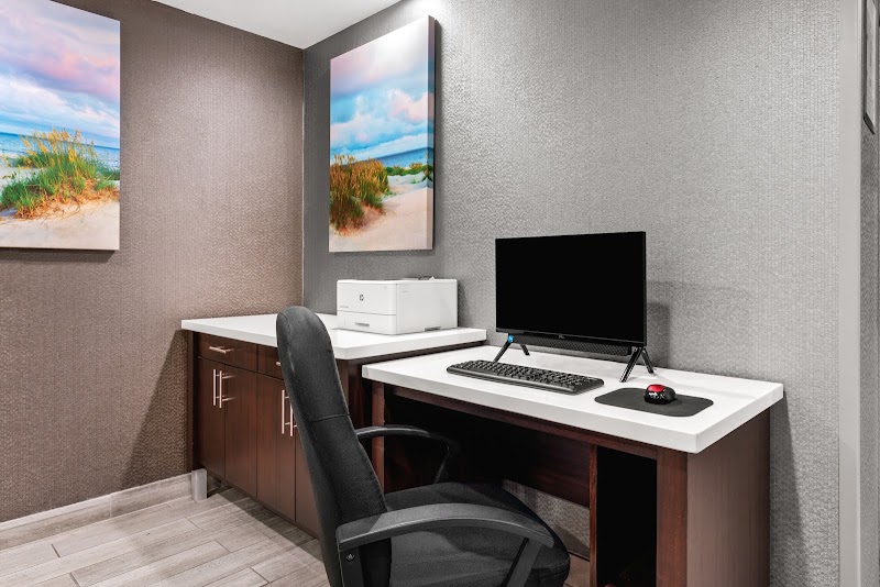 Quiet business center workspace