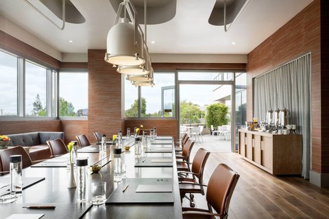 Bright boardroom, open views