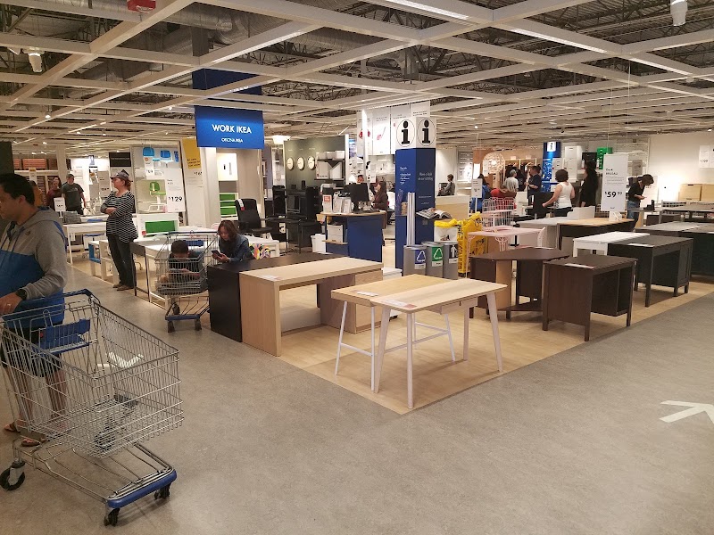 Workspace furniture on display