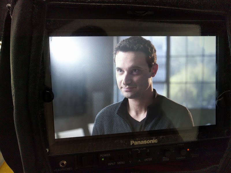 Talent framed on monitor