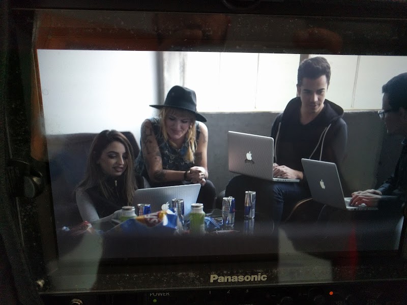Team collaborating on laptops