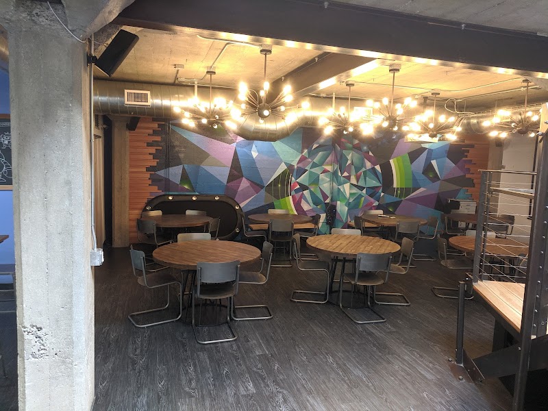 Vibrant mural dining area