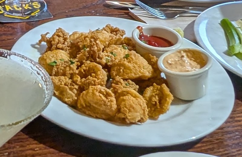 Crispy fried calamari, two sauces