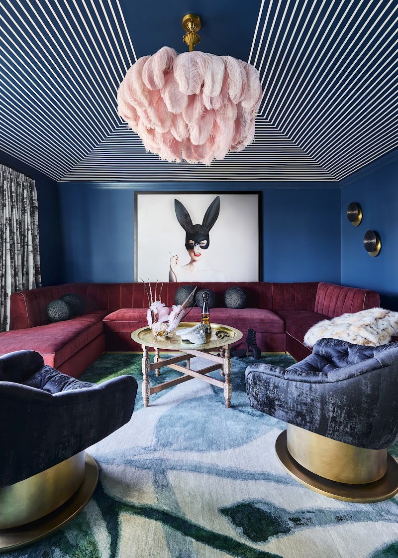 Jewel-toned cinematic media room
