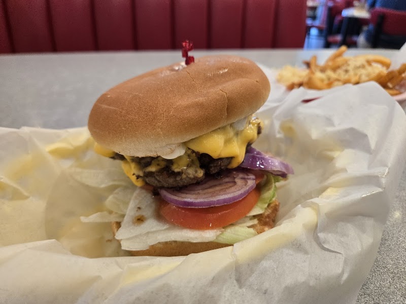 Fresh cheeseburger loaded up