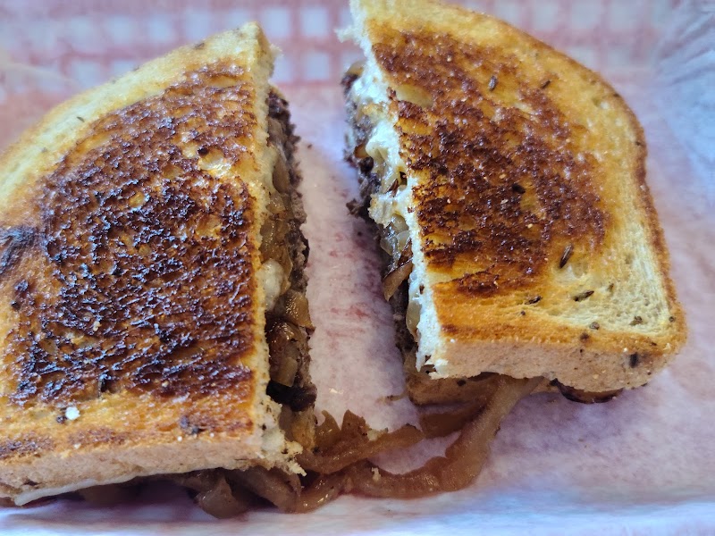 Toasted patty melt closeup