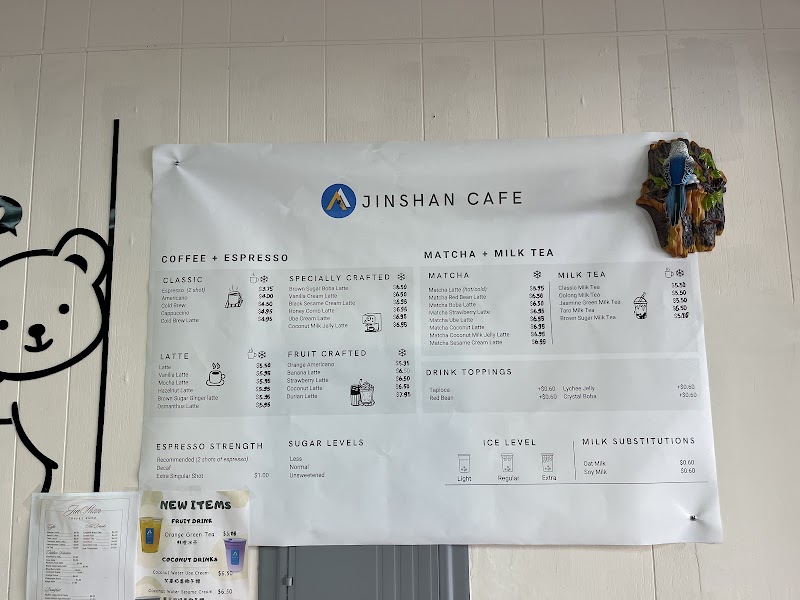 Full drinks menu board