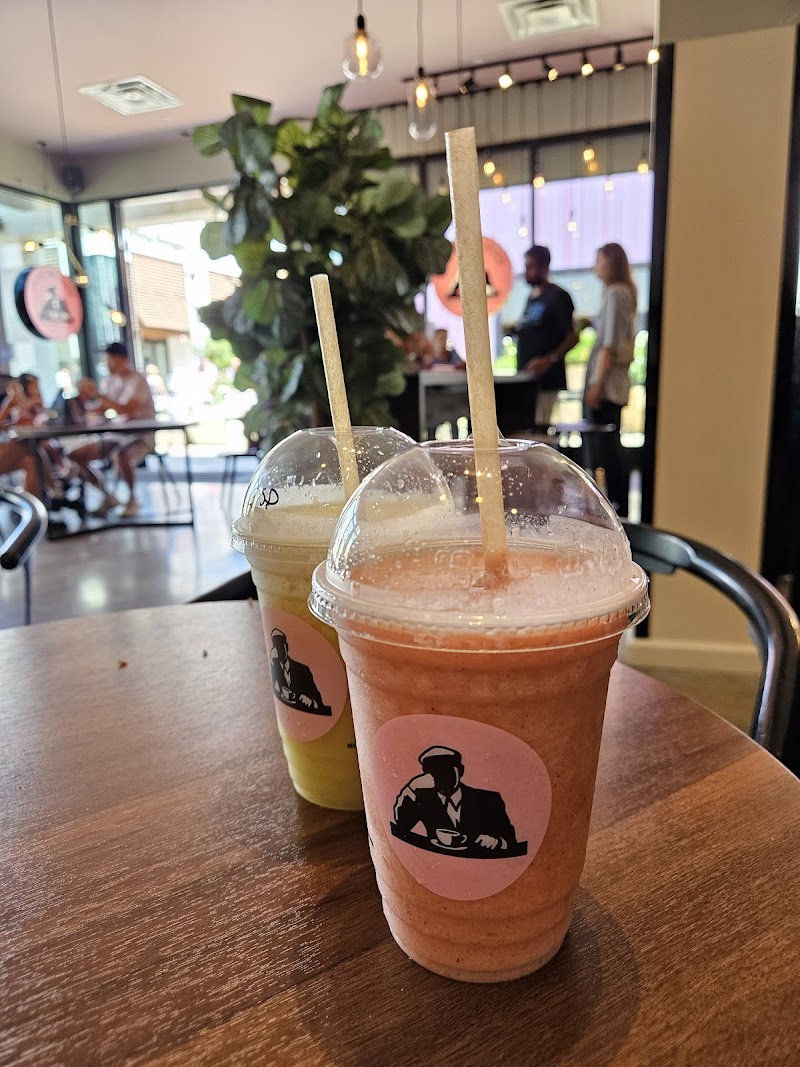 Vibrant blended drinks ready