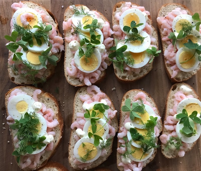 Nordic shrimp open sandwiches