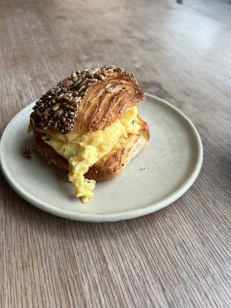 Seeded croissant breakfast sandwich