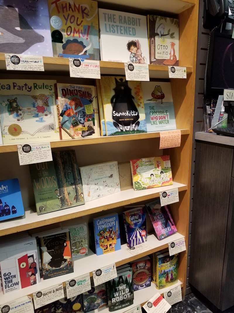 Staff-picked children's books displayed