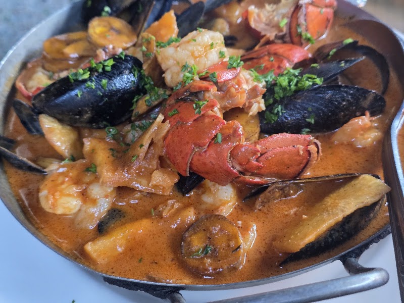 Cuban seafood paella, rich & vibrant