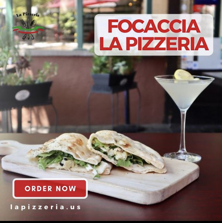 Focaccia paired with cocktails