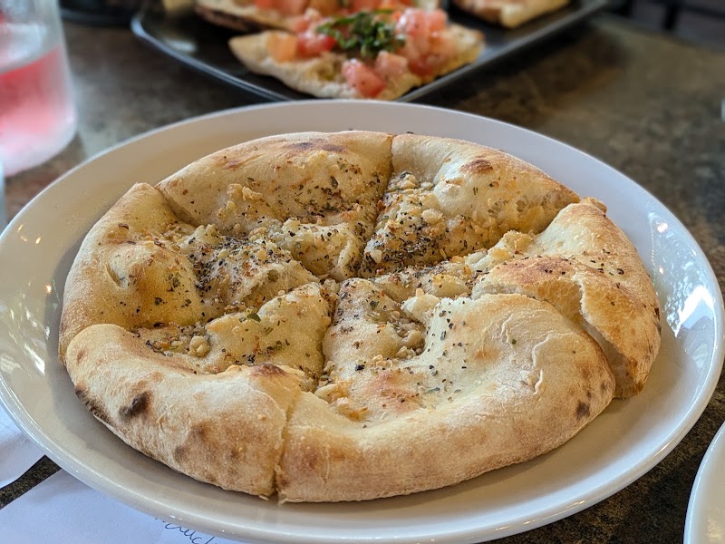 Garlic flatbread, golden baked