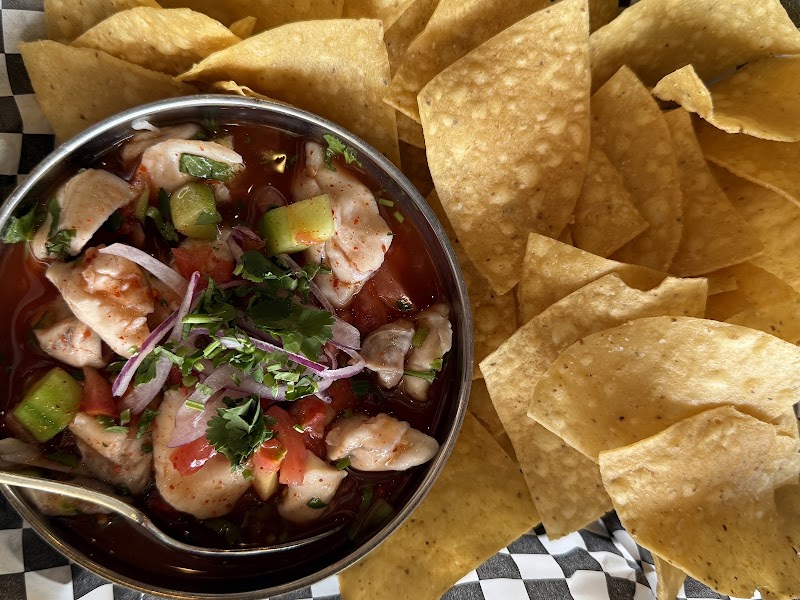 Fresh ceviche with chips