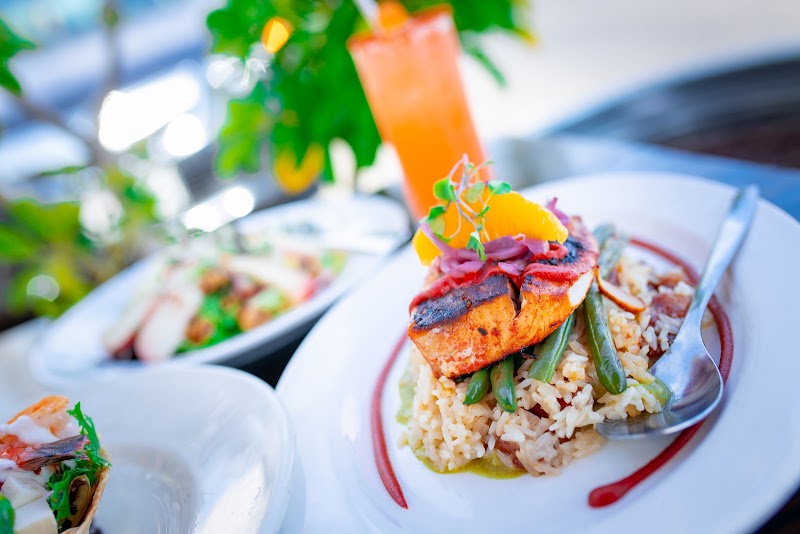 Grilled fish, vibrant flavors