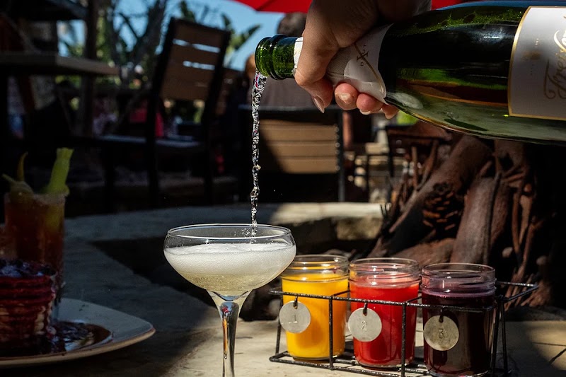 Refreshing drinks, sunny patio