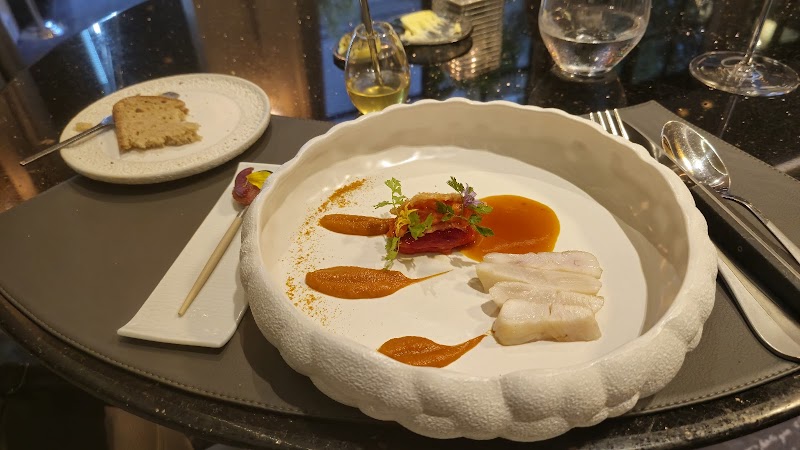 Delicate fish, saffron sauce