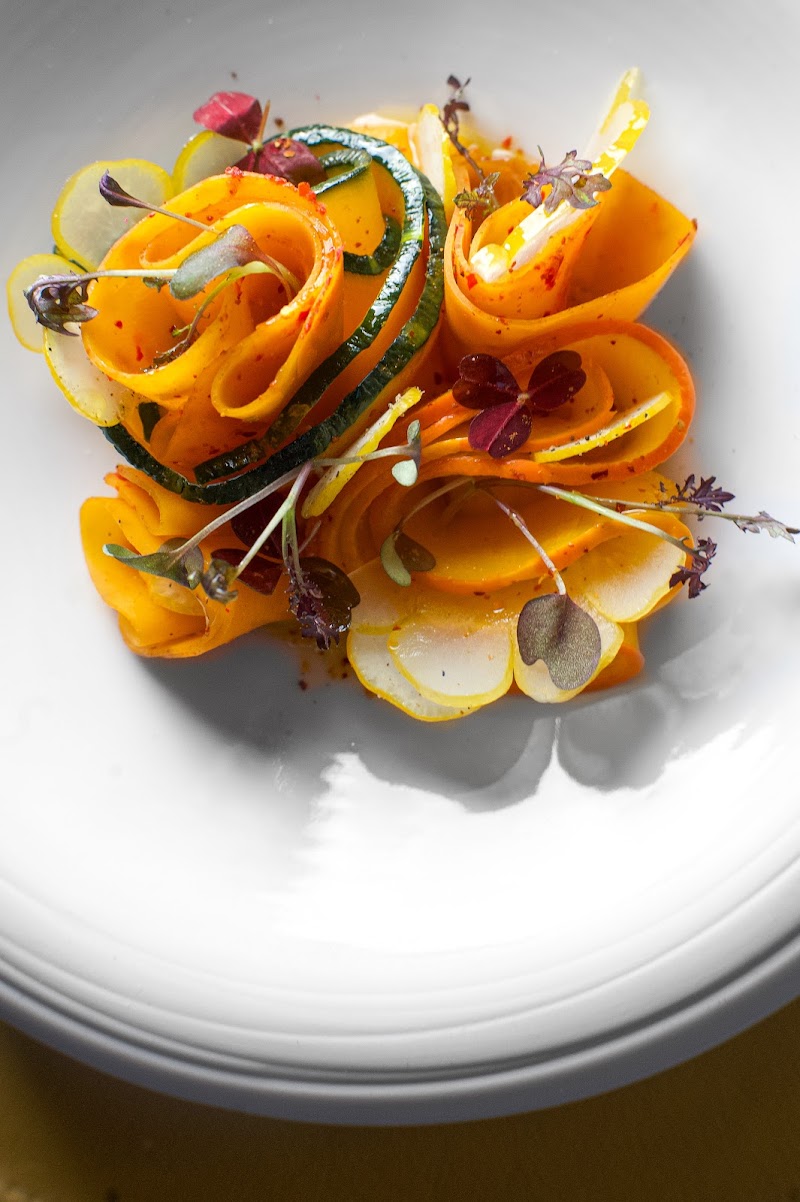 Delicate vegetable ribbons, refined plating