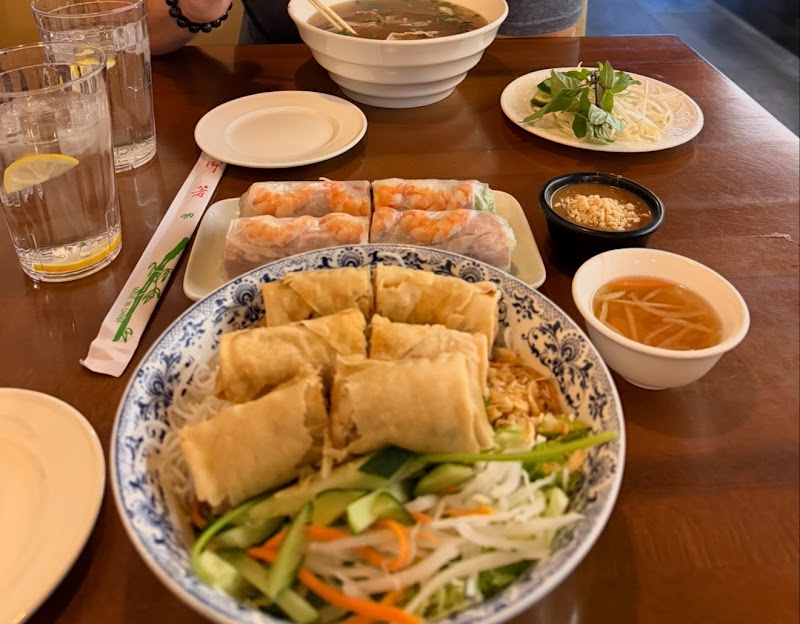 Fresh rolls and pho spread