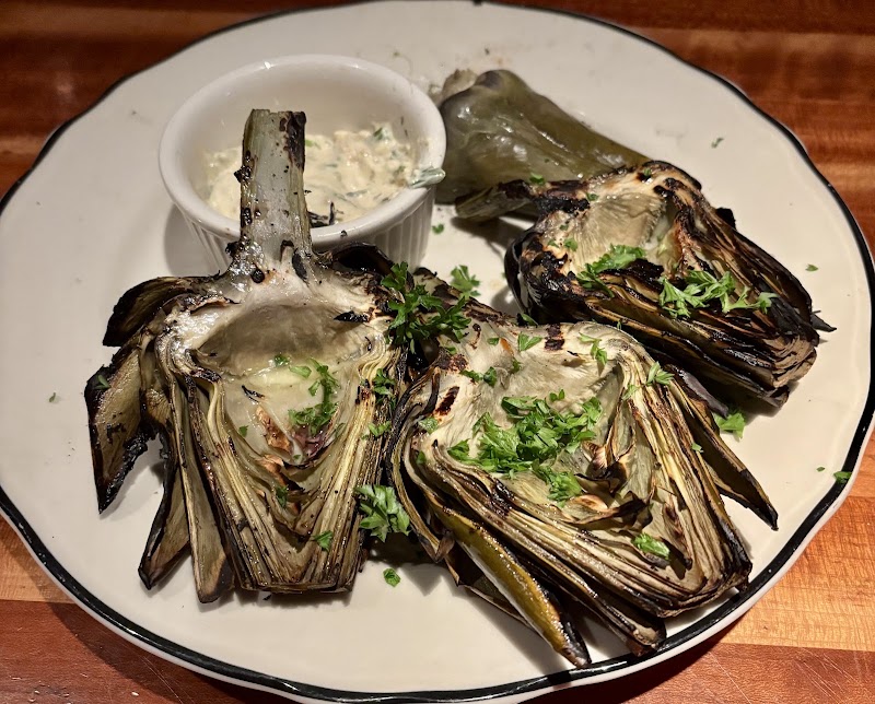 Char-grilled artichokes, classic starter