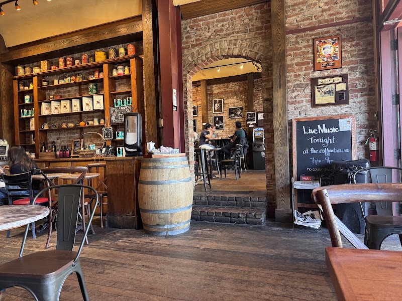 Cozy brick interior, live music