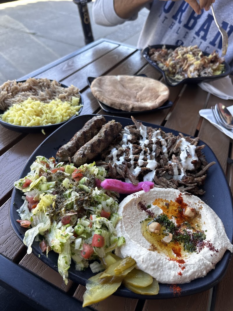 Shawerma plate with hummus