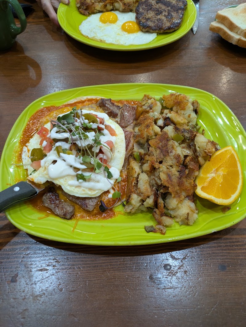 Hearty steak breakfast plate