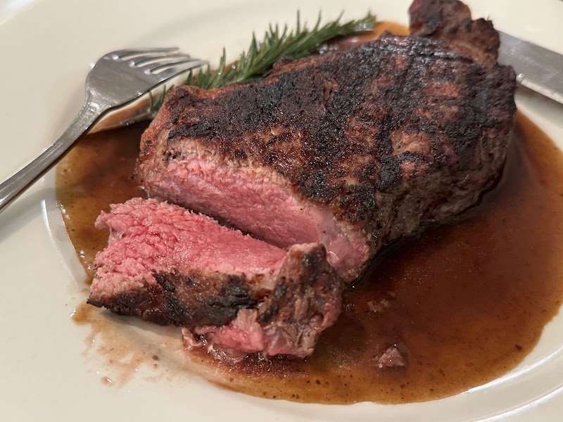 Perfectly cooked aged steak