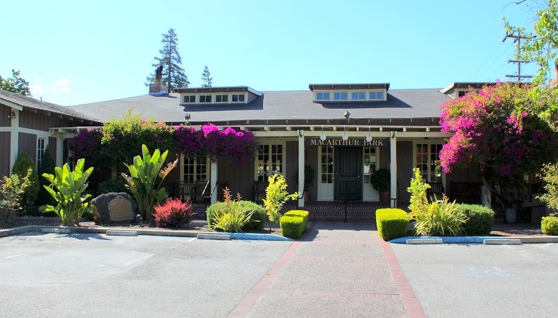 Sun-drenched historic entrance