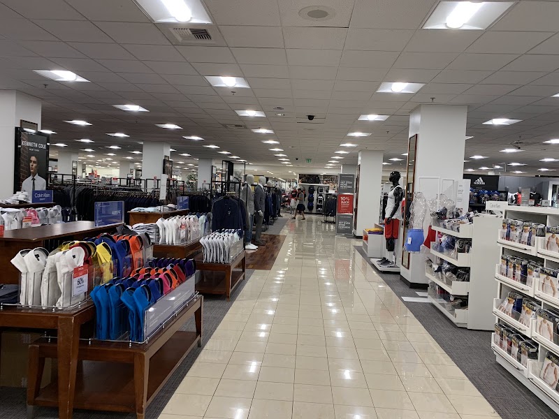 Spacious menswear floor layout