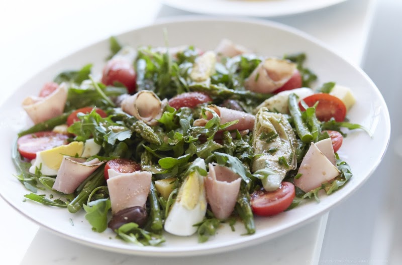 Fresh, generously layered salad