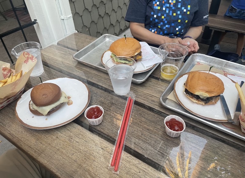 Burgers served at the table