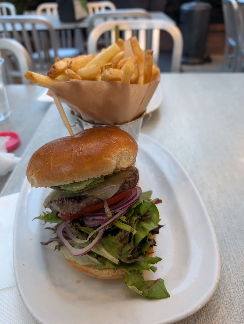 Stacked burger, crispy fries