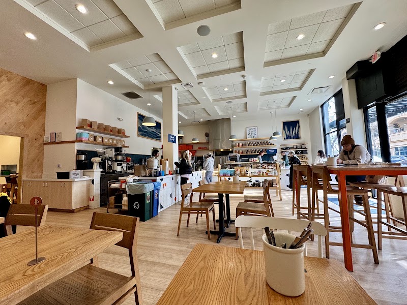 Warm, open café interior