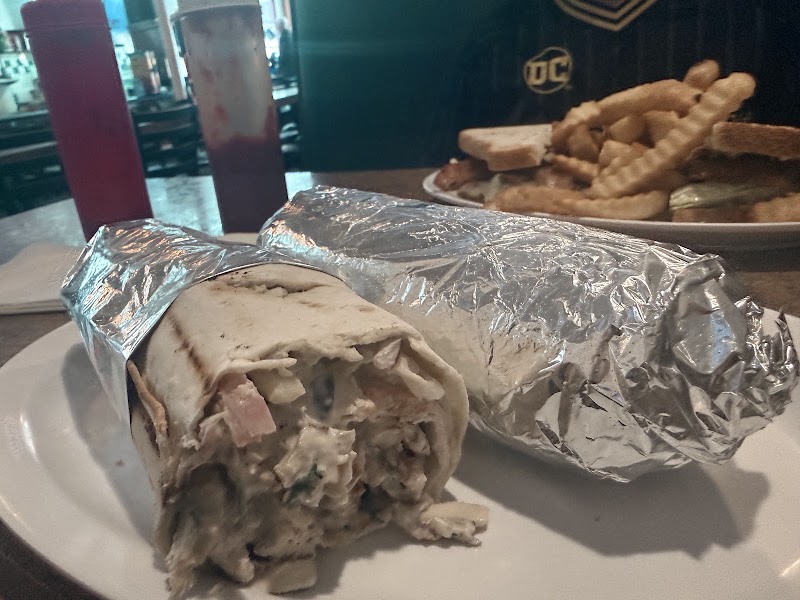 Generously filled Mediterranean wrap