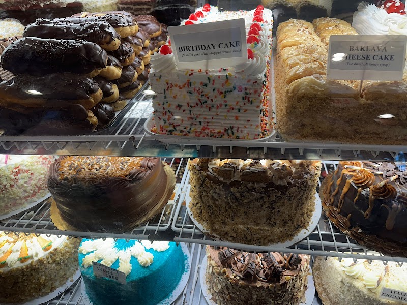 Cakes stacked, ready to slice
