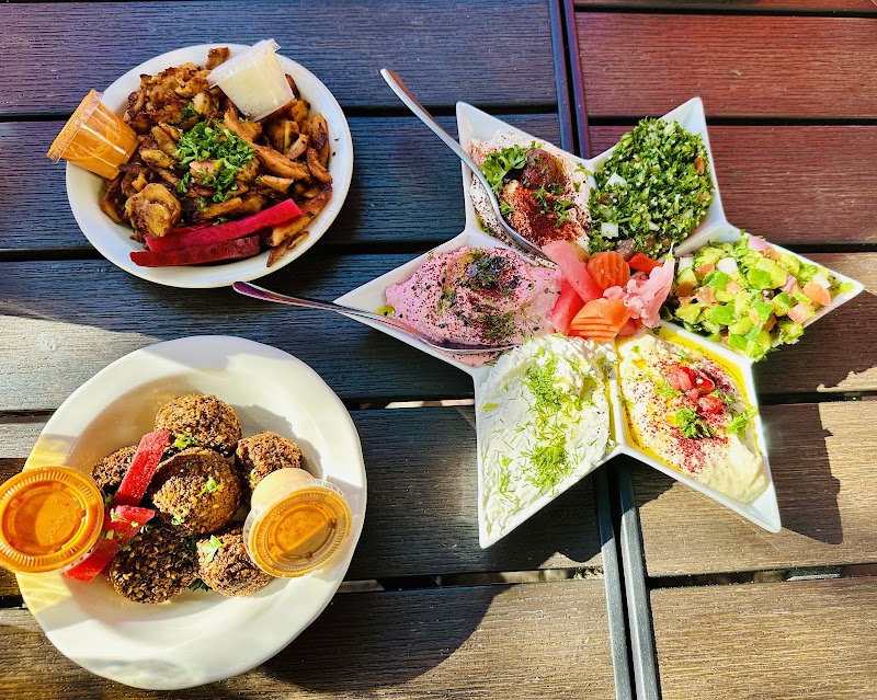 Mezze spread, outdoor dining